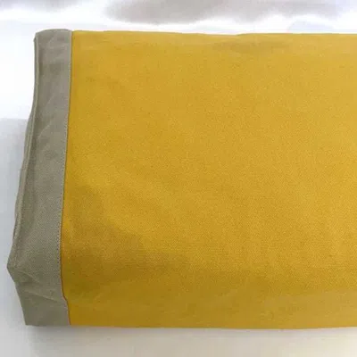 Pre-owned Hermes Beige Yellow Cotton Canvas Clutch Bag Pouch () In Multi