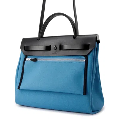 Pre-owned Hermes Black Blue Vache Leather Shoulder Bag () In Multi