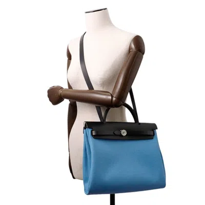Pre-owned Hermes Black Blue Vache Leather Shoulder Bag () In Multi