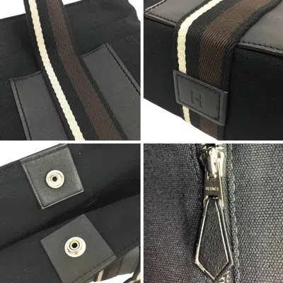 Pre-owned Hermes Black Canvas Leather Tote Bag ()