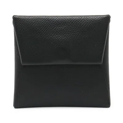 Pre-owned Hermes Black Epsom Leather Coin Purse/coin Case ()