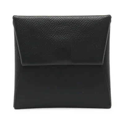 Pre-owned Hermes Black Epsom Leather Coin Purse/coin Case ()