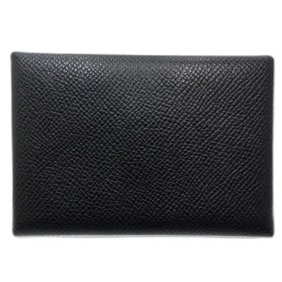 Pre-owned Hermes Black Epsom Leather Coin Purse/coin Case ()