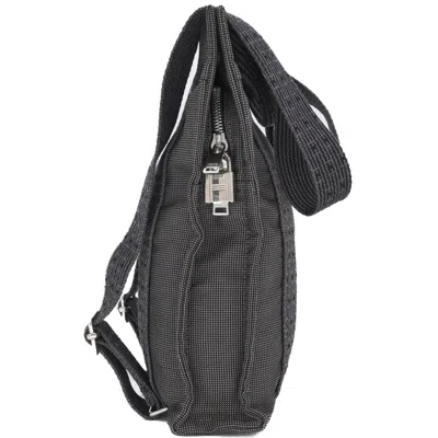 Pre-owned Hermes Black Gray Nylon Canvas Backpack () In Multi