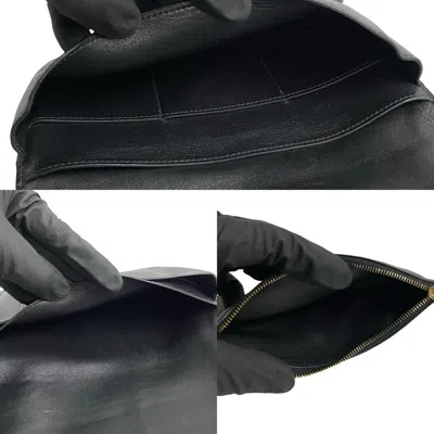 Pre-owned Hermes Black Swift Leather Long Wallet (bi-fold) ()