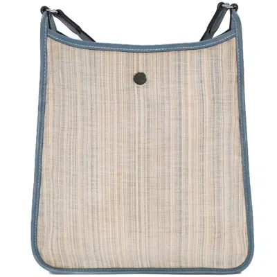 Pre-owned Hermes Blue Jean Canvas Leather Shoulder Bag ()