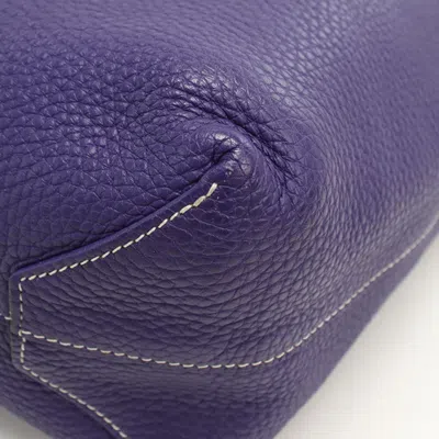 Pre-owned Hermes Blue Taurillon Clemence Leather Tote Bag ()