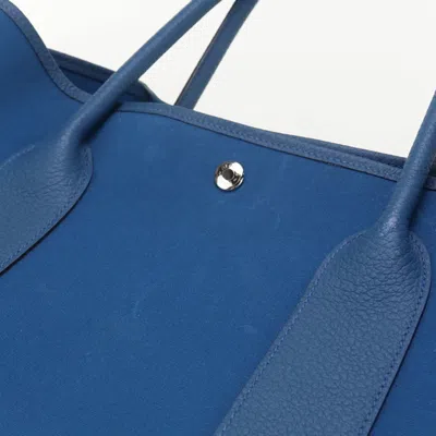 Pre-owned Hermes Blue Toile Officier Negonda Leather Tote Bag ()