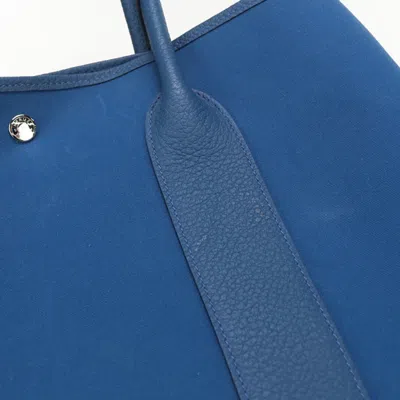 Pre-owned Hermes Blue Toile Officier Negonda Leather Tote Bag ()