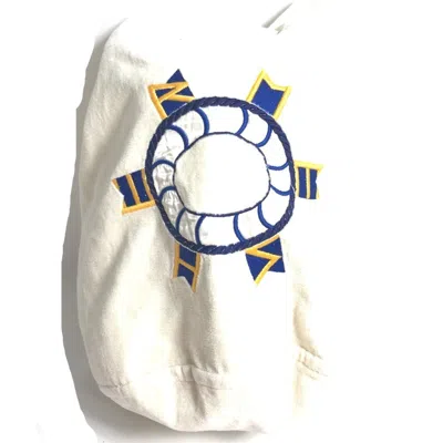 Pre-owned Hermes Blue White Cotton Shoulder Bag () In Multi