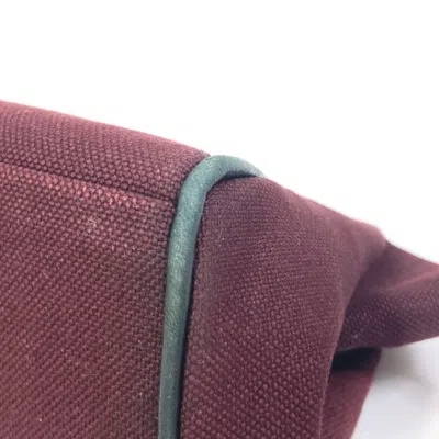 Pre-owned Hermes Bordeaux Canvas Clutch Bag Pouch () In Burgundy