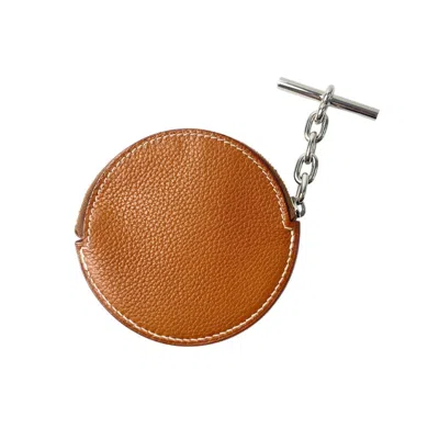 Pre-owned Hermes Brown Barenia Leather Coin Purse/coin Case ()