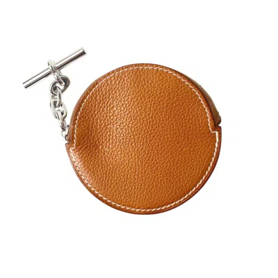 Pre-owned Hermes Brown Barenia Leather Coin Purse/coin Case ()