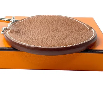 Pre-owned Hermes Brown Barenia Leather Coin Purse/coin Case ()