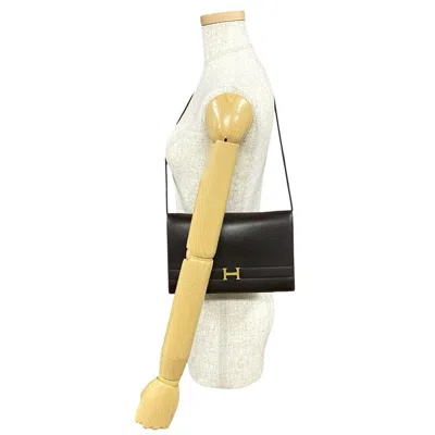 Pre-owned Hermes Brown Box Calf Leather Shoulder Bag ()