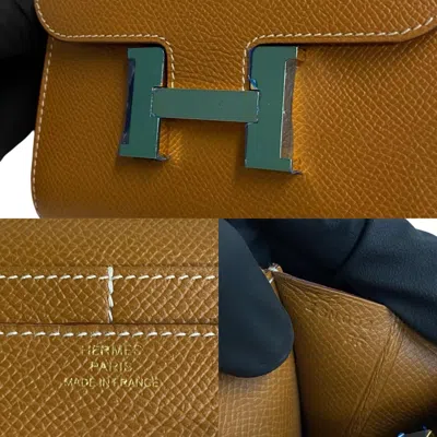 Pre-owned Hermes Brown Epsom Leather Wallet (bi-fold) ()