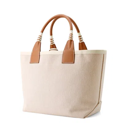 Pre-owned Hermes Ecru Gold Toile H Swift Leather Tote Bag ()