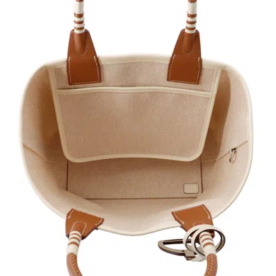 Pre-owned Hermes Ecru Gold Toile H Swift Leather Tote Bag ()