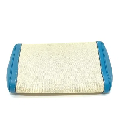 Pre-owned Hermes Equi Blue Paradise Toile H Taurillon Clemence Leather Clutch Bag Pouch ()
