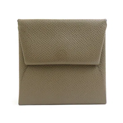 Pre-owned Hermes Etoupe Gray Epsom Leather Coin Purse/coin Case ()