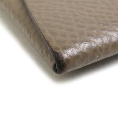 Pre-owned Hermes Etoupe Gray Epsom Leather Coin Purse/coin Case ()