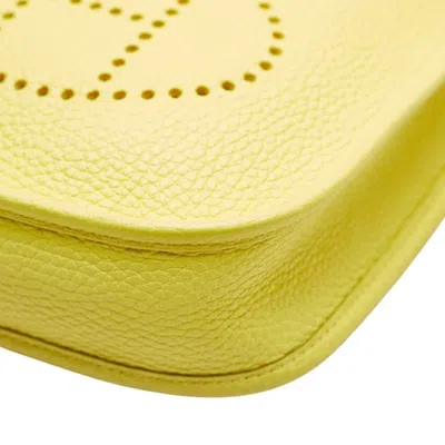 Pre-owned Hermes Evelyne Lime Taurillon Clemence Leather Shoulder Bag () In Green