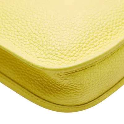 Pre-owned Hermes Evelyne Lime Taurillon Clemence Leather Shoulder Bag () In Green