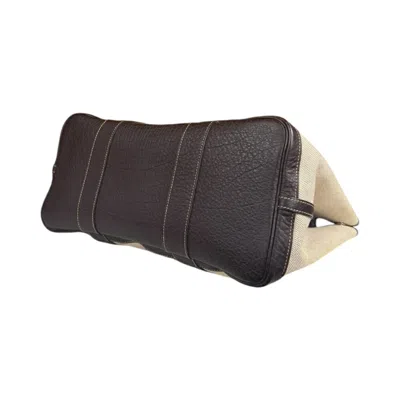 Pre-owned Hermes Garden Beige Brown Toile H Leather Tote Bag () In Multi