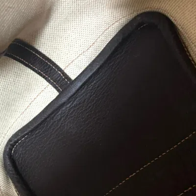 Pre-owned Hermes Garden Beige Brown Toile H Leather Tote Bag () In Multi