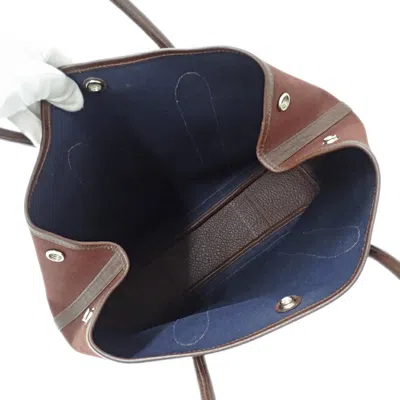 Pre-owned Hermes Garden Brown Toile Officier Tote Bag ()