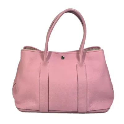 Pre-owned Hermes Garden Pink Leather Shoulder Bag Tote Bag ()