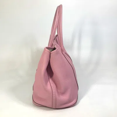 Pre-owned Hermes Garden Pink Leather Shoulder Bag Tote Bag ()