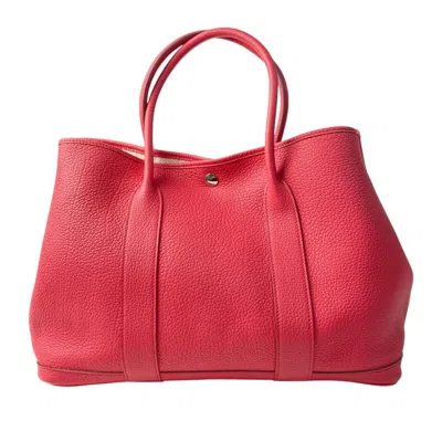 Pre-owned Hermes Garden Pink Taurillon Clemence Leather Tote Bag ()