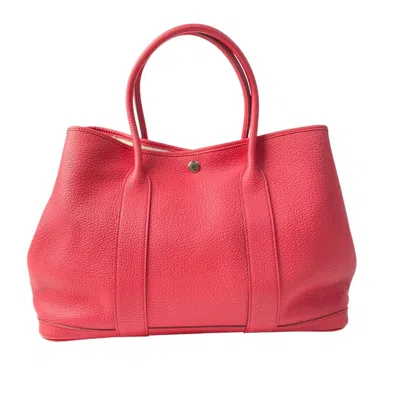 Pre-owned Hermes Garden Pink Taurillon Clemence Leather Tote Bag ()