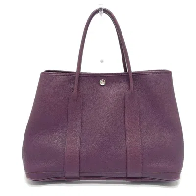 Pre-owned Hermes Garden Purple Negonda Leather Tote Bag ()