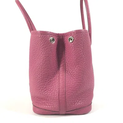 Pre-owned Hermes Garden Purple Tosca Negonda Leather Handbag Tote Bag ()