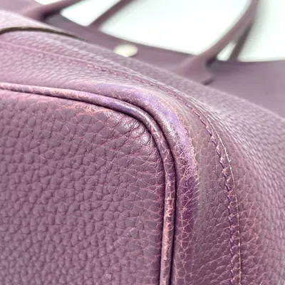Pre-owned Hermes Garden Purple Negonda Leather Tote Bag ()