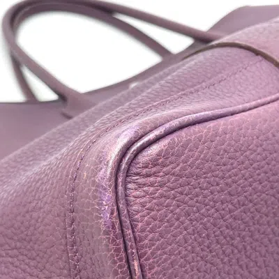 Pre-owned Hermes Garden Purple Negonda Leather Tote Bag ()