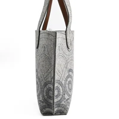 Pre-owned Hermes Gray Felt Leather Shoulder Bag Tote Bag ()