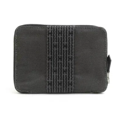 Pre-owned Hermes Gray Nylon Canvas Coin Purse/coin Case ()