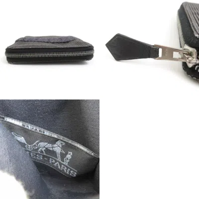 Pre-owned Hermes Gray Nylon Canvas Coin Purse/coin Case ()