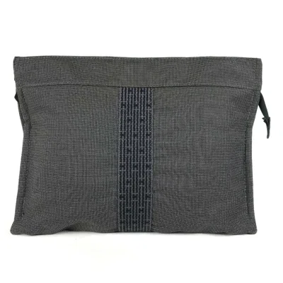 Pre-owned Hermes Her Line Gray Canvas Clutch Bag ()
