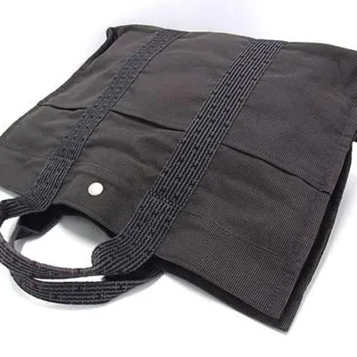 Pre-owned Hermes Her Line Gray Canvas Handbag Tote Bag ()