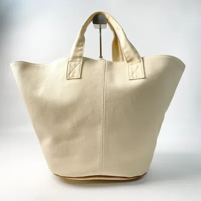 Pre-owned Hermes Ivory Canvas Tote Bag () In White
