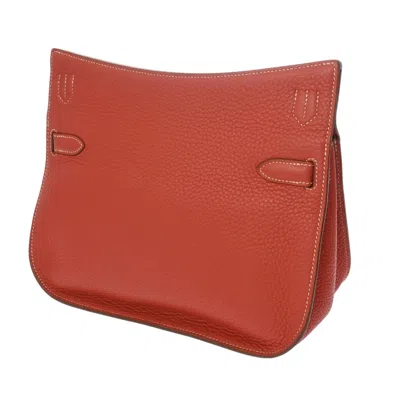 Pre-owned Hermes Jypsiere Red Color Rose Jaipur Taurillon Clemence Leather Shoulder Bag ()