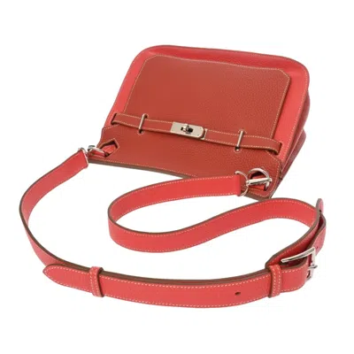 Pre-owned Hermes Jypsiere Red Color Rose Jaipur Taurillon Clemence Leather Shoulder Bag ()