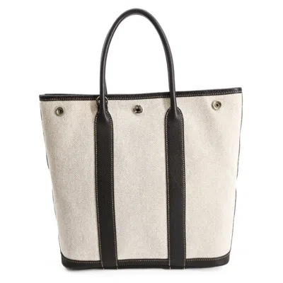 Pre-owned Hermes Marron Leather Toile H Handbag Shoulder Bag Tote Bag () In Brown