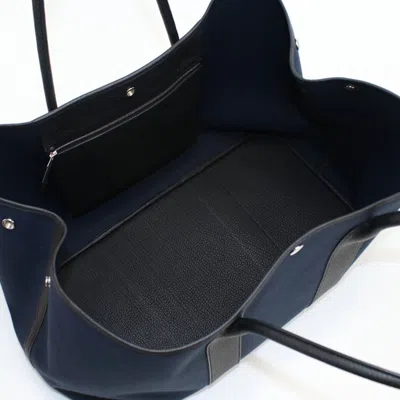 Pre-owned Hermes Navy Toile H Tote Bag () In Blue