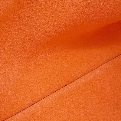 Pre-owned Hermes Orange Poppy Taurillon Clemence Leather Tote Bag ()
