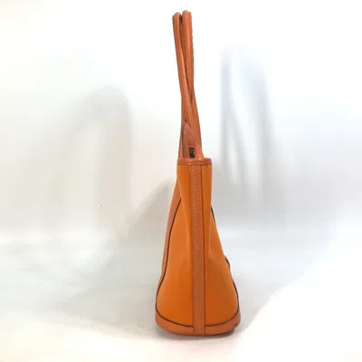 Pre-owned Hermes Orange Toile Officier Shoulder Bag Tote Bag ()